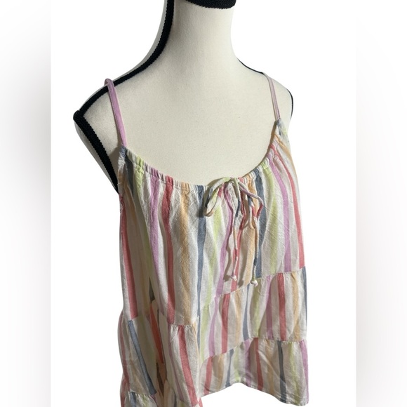 Old Navy Pastel Striped Spaghetti Strap Tank Top - Picture 2 of 6